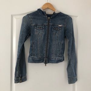 JEAN JACKET W/ TICKING STRIPE